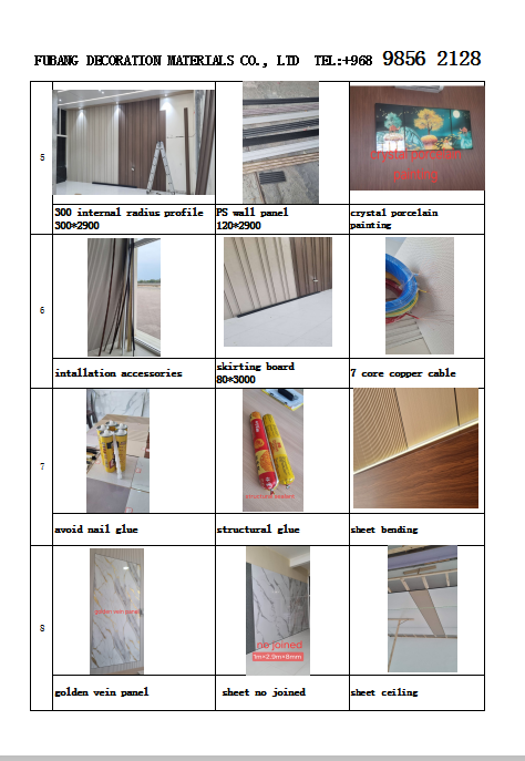 PVC Integrated wall panels, Cellings laminated panels.Sold marble panels, Wet flooring.